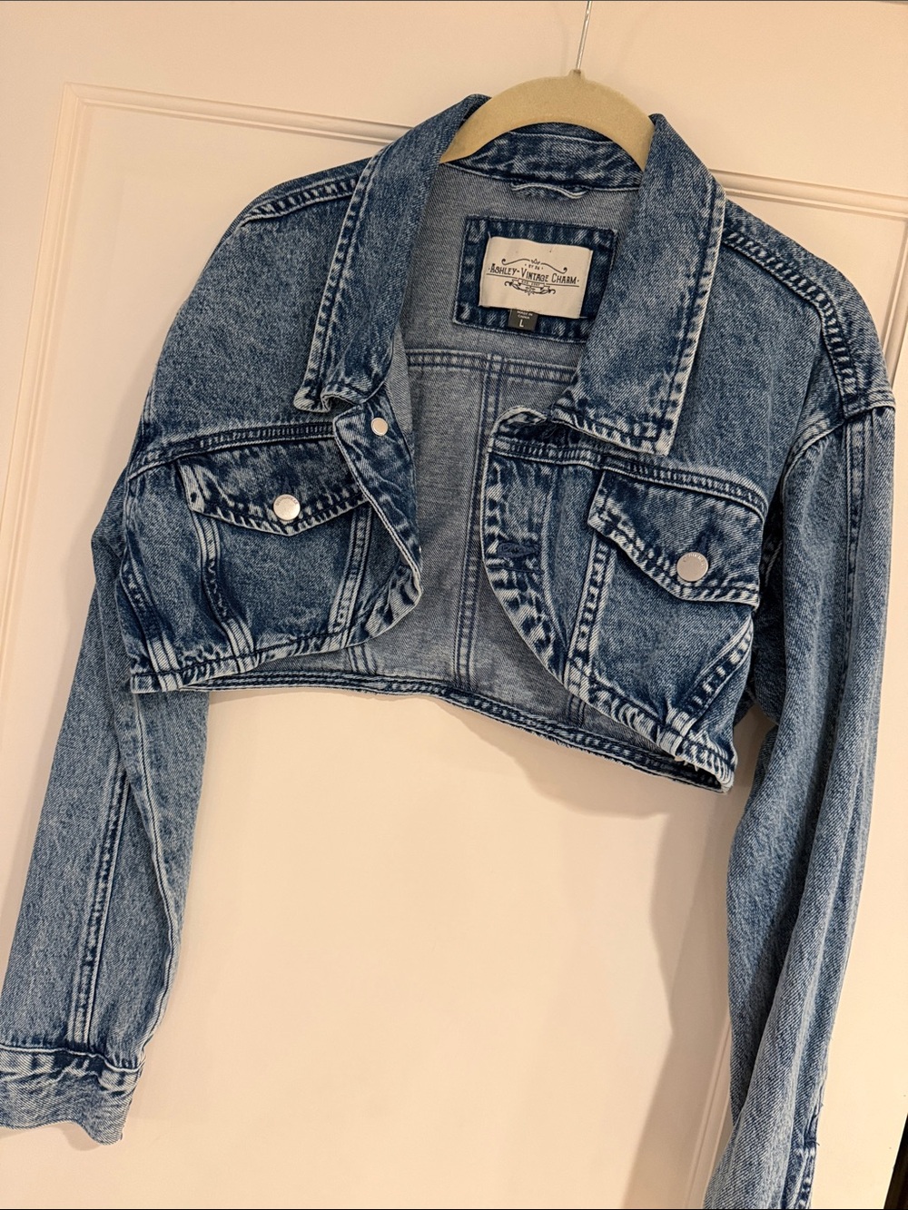 Cropped Acid Wash Denim Jacket - Lucky Brand